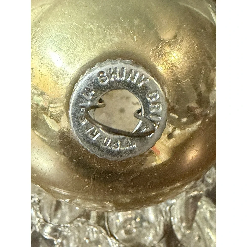 Vintage Shiny Brite Gold Glass Ball Christmas Ornament 2.25